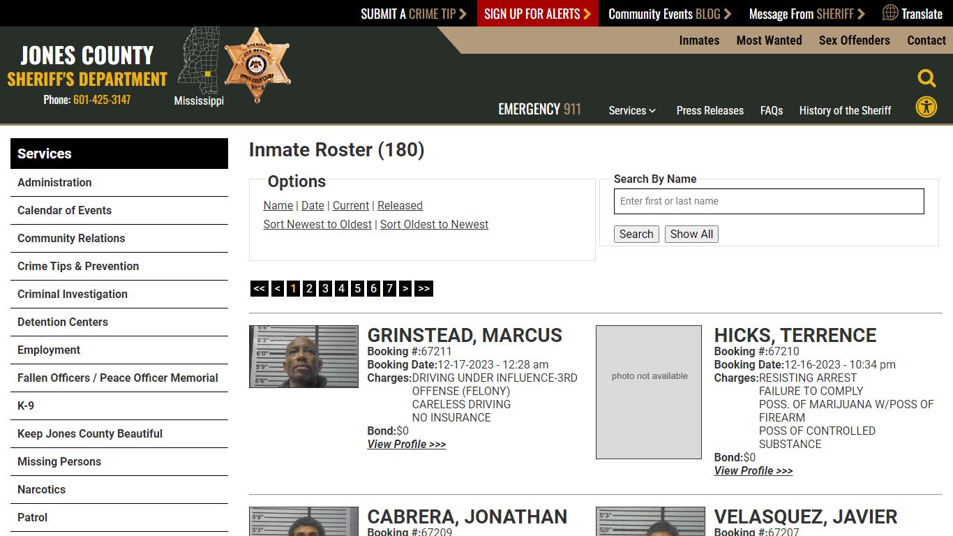 Inmate Roster - Current Inmates Booking Date Descending - Jones County ...